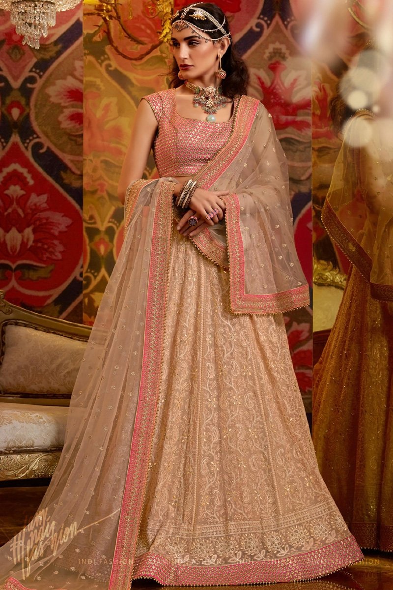 rose gold wedding lehenga