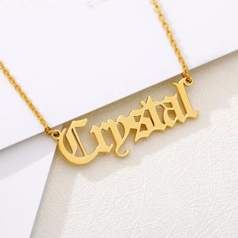 14 k & 18k real gold name necklace in Any language – MONA BELLA CUSTOM