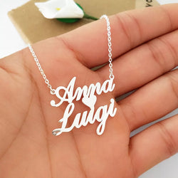 Heart Name Necklace Collection Mona Bella Custom Jewelry Design