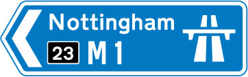 Blue Motorway Road Sign