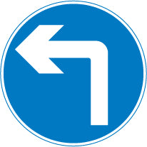 Turn Left Road Sign