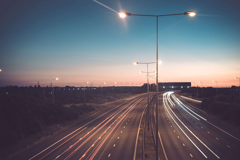 motorway with street lighting