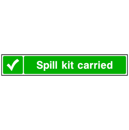 Spill Kit Carried Sign