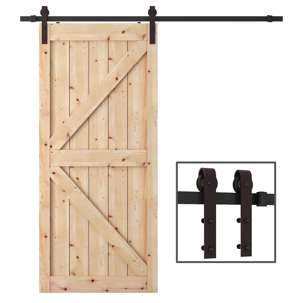 Wbhome 6 6 Feet Country Steel Sliding Barn Door Hardware Kit