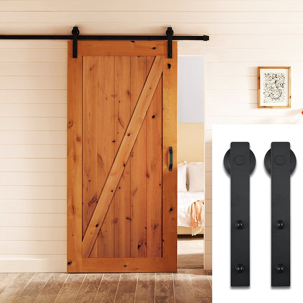 Penson Co 6 6 Ft Sliding Barn Door Hardware Set Black Track Kit