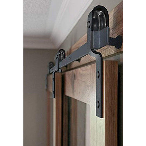 6 6 Ft Bypass Double Sliding Barn Door Hardware Single Track Kit