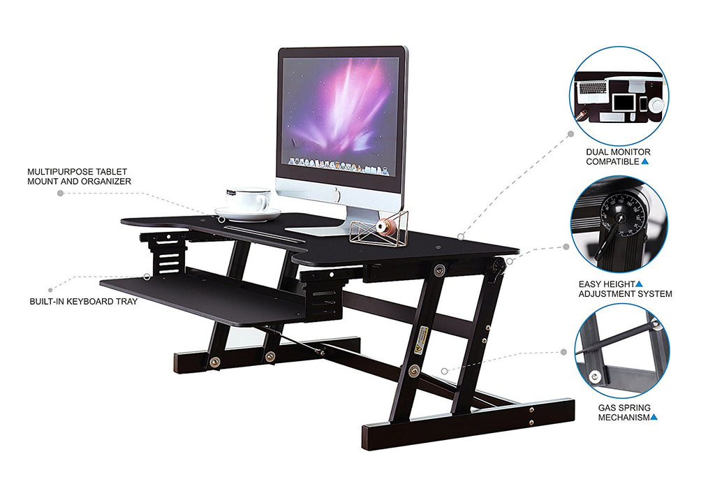 Height Adjustable Standing Desk Quick Up Down Stand Up Desk 36