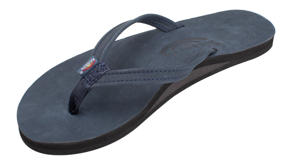 single layer premier leather with arch support and a narrow strap