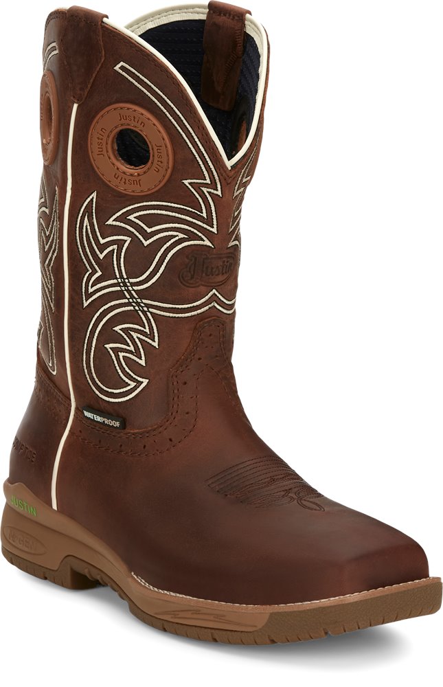 Nitred Spice Brown Cowhide Justin Work Boot Nano Toe CR3201