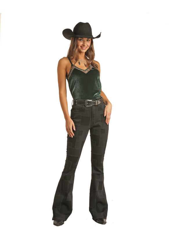 Rock & Roll Ladies Denim High Rise Cactus Cowboy Flare Jeans – La Raza  Western Wear