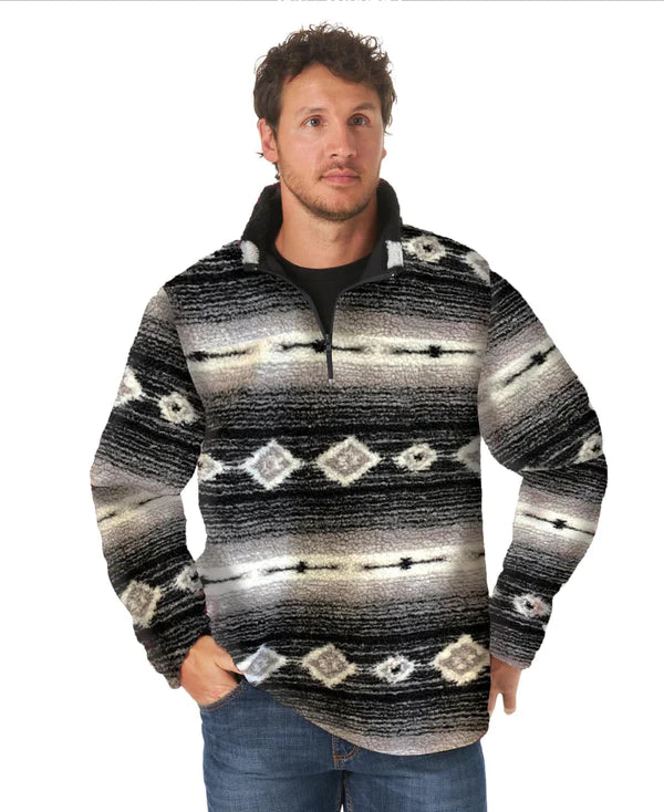 Wrangler Medieval Blue Serape and Aztec Sherpa 1/4 Zip 112318250