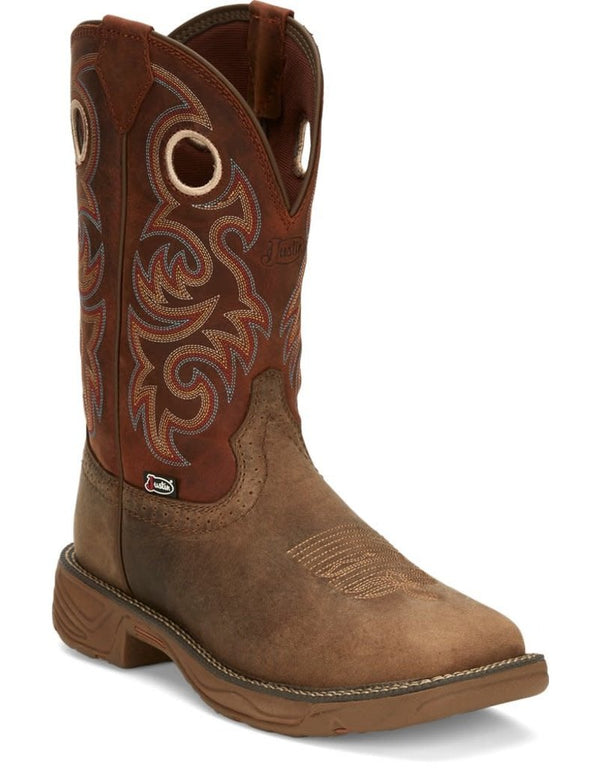 Justin Men s Rush Peanut Tan Water Buffalo Composite Toe Work Boot SE4