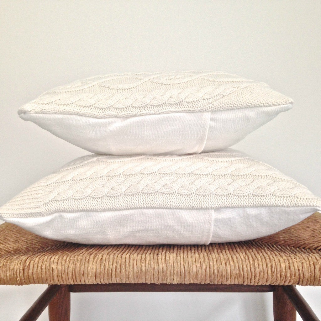 Sweater Pillow Set Off White Acrylic – Buttermilk Cottage