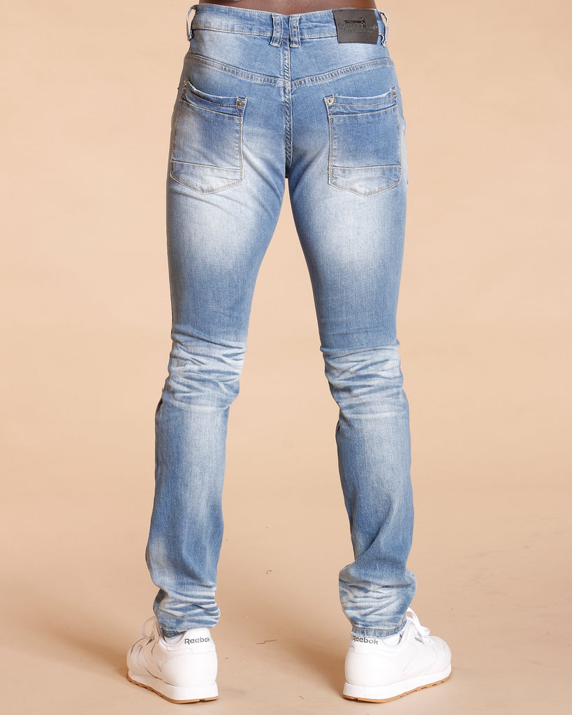 super skinny light blue ripped jeans mens