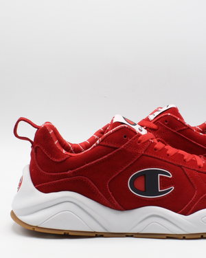 red suede champion shoes