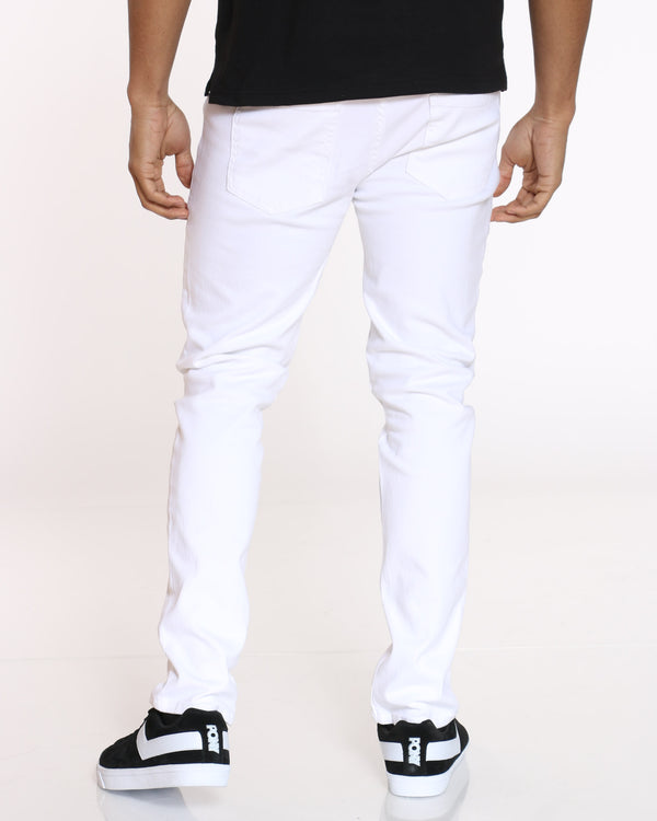 men's white twill pants