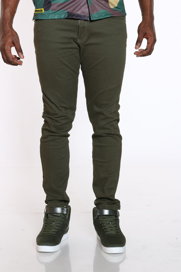 twill skinny pants