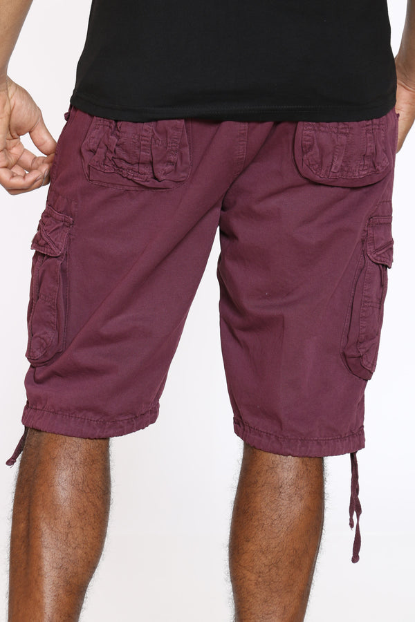 burgundy cargo shorts