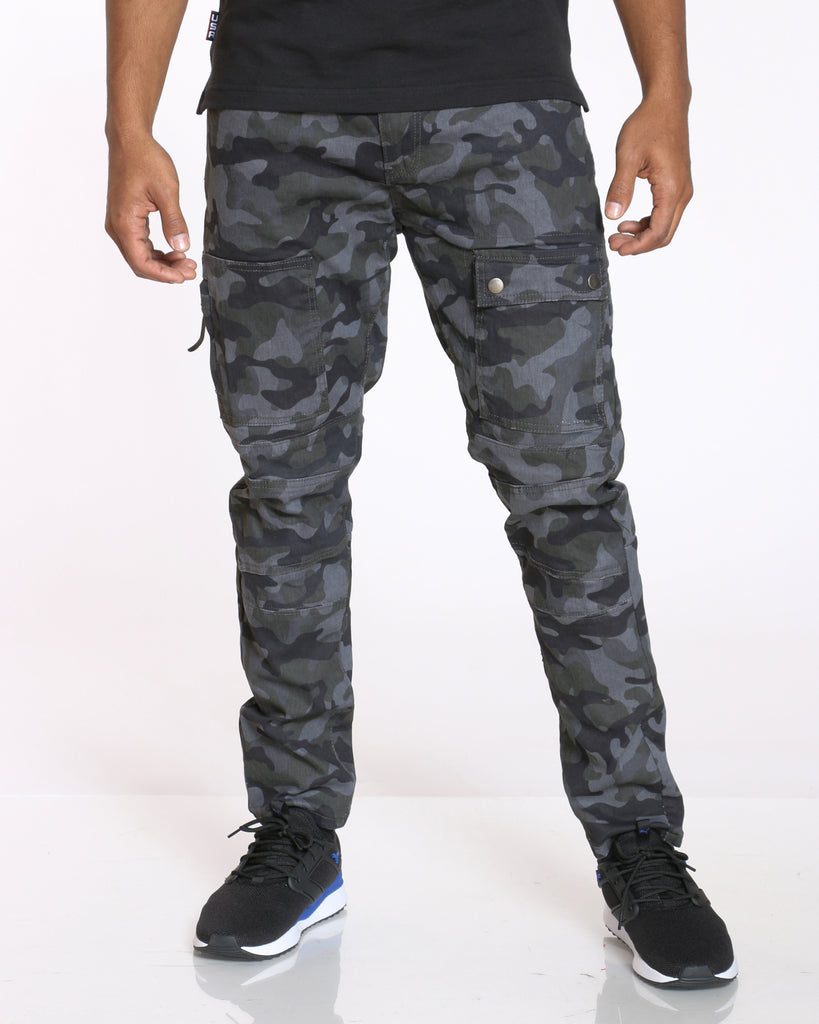 Men's Marv Multi Cargo Pocket Twill Pant - Black Camo - VIM