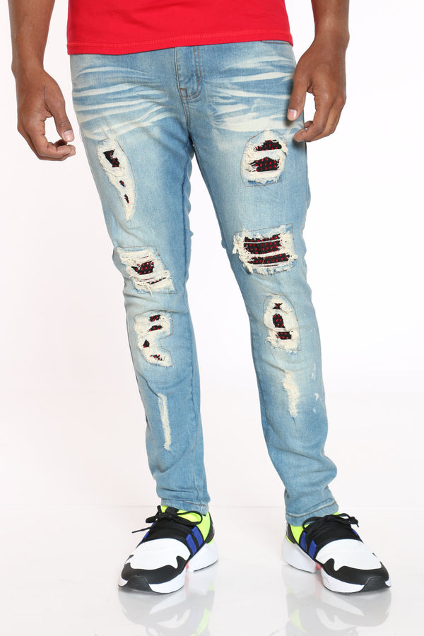 ripped jeans with rhinestones