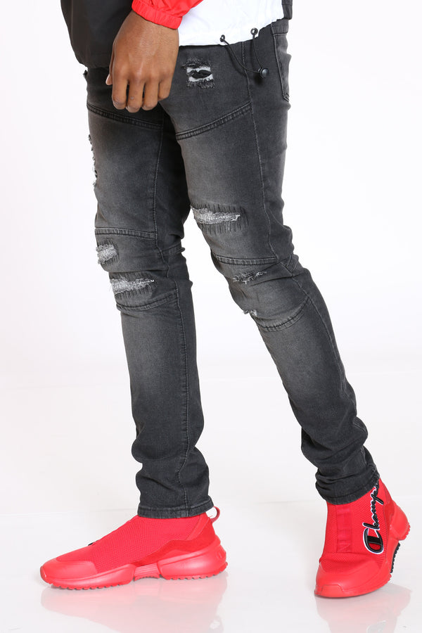 men's rip and repair skinny jeans