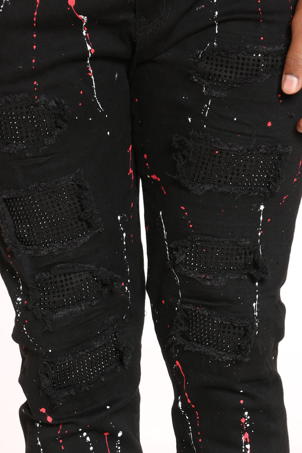 rhinestone black jeans