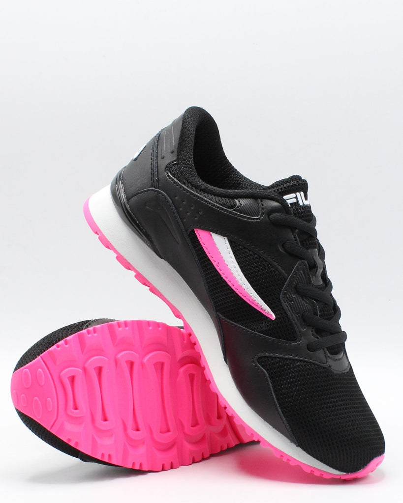 pink black and white filas