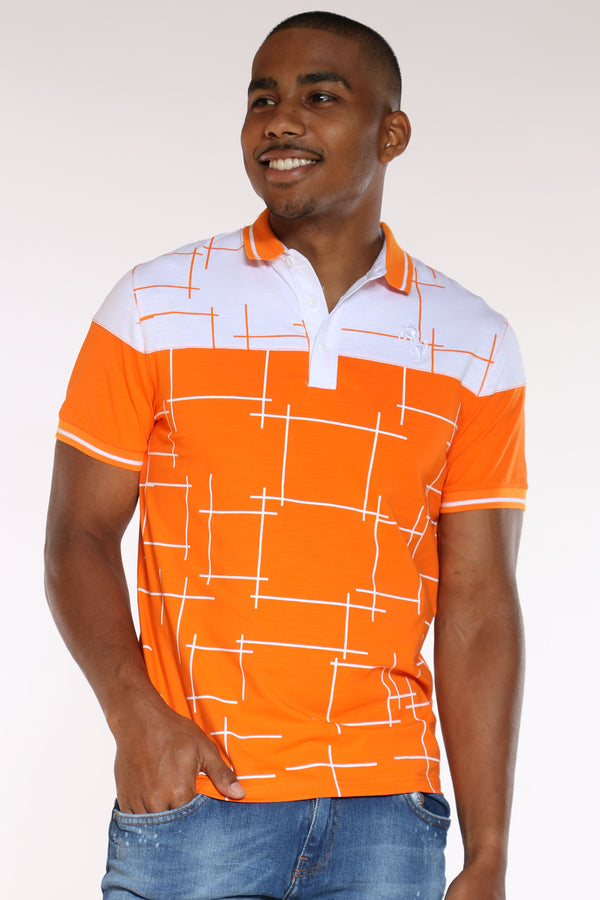 black polo shirt with orange horse