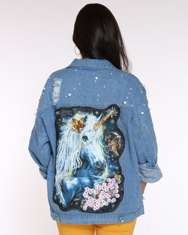 denim unicorn jacket