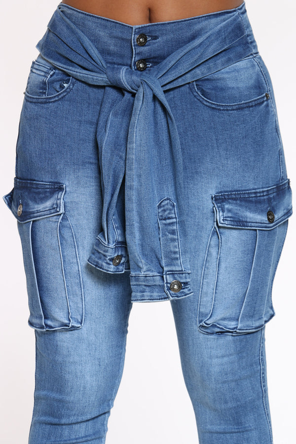 womens jeans with cargo pockets