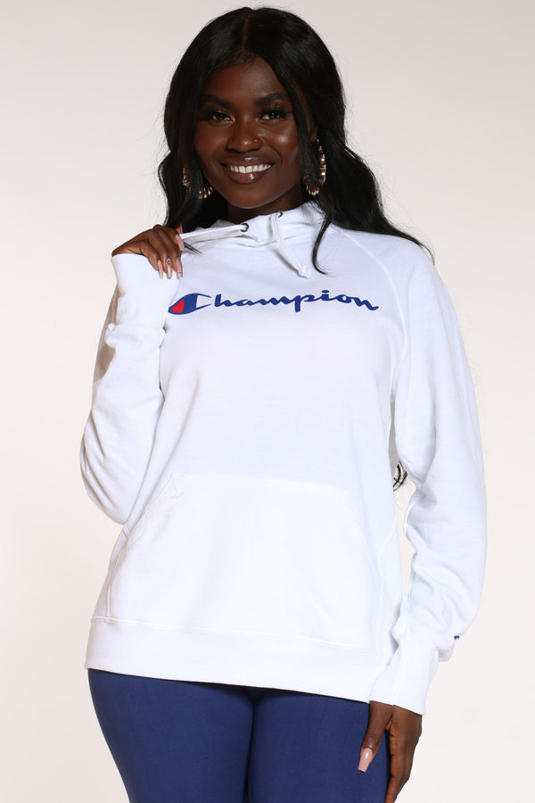 women's champion white hoodie