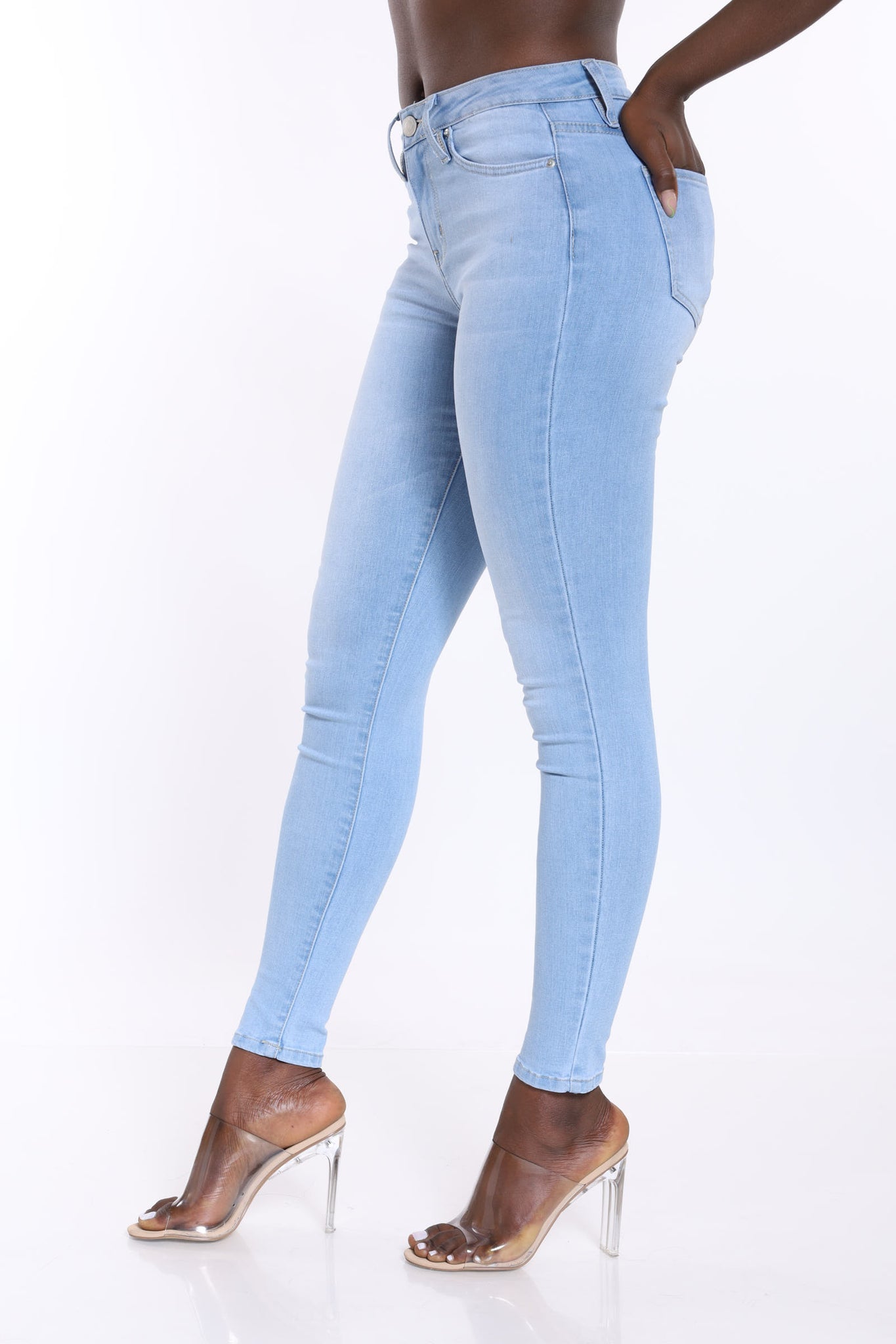 YMI Women's Classic High Waist Skinny Jean - Light Blue | VIM – VIM Stores