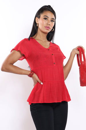  Doll Up Skater Top - Red