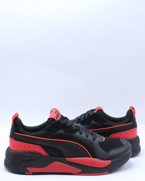 puma shoes black red
