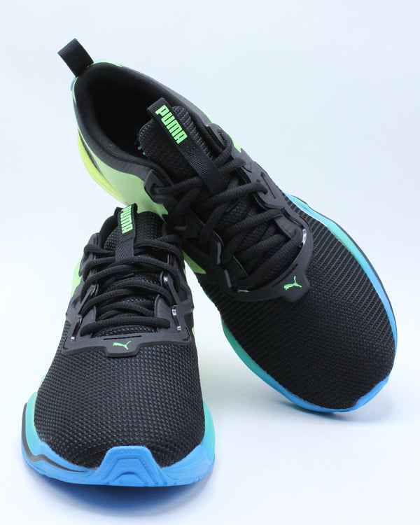 puma shoes black and green