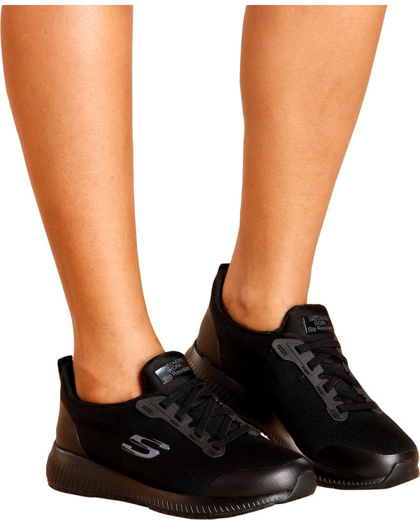women's black slip resistant sneakers