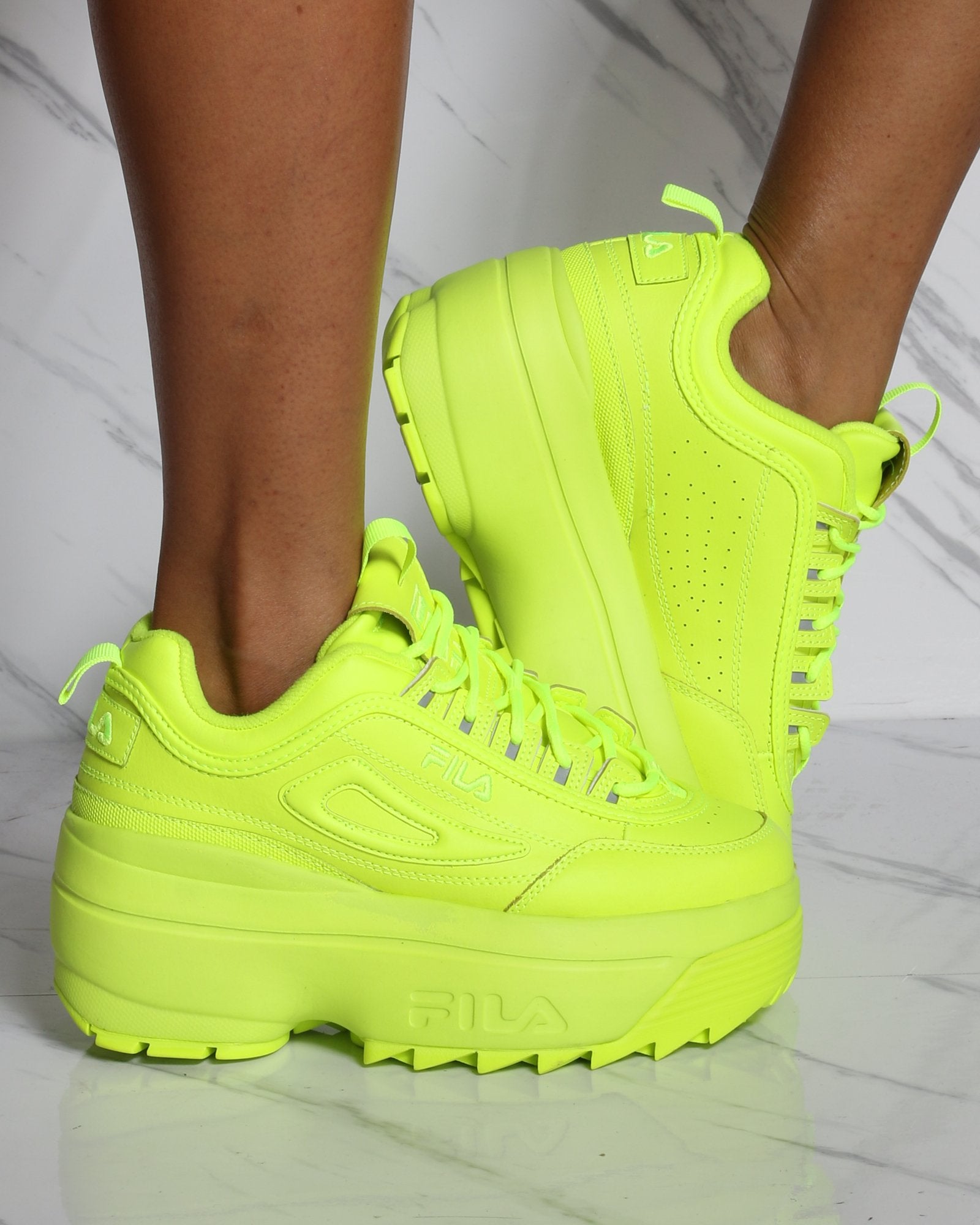 FILA Women's Disruptor Ii Wedge Sneaker - Safety Yellow | VIM – VIM Stores