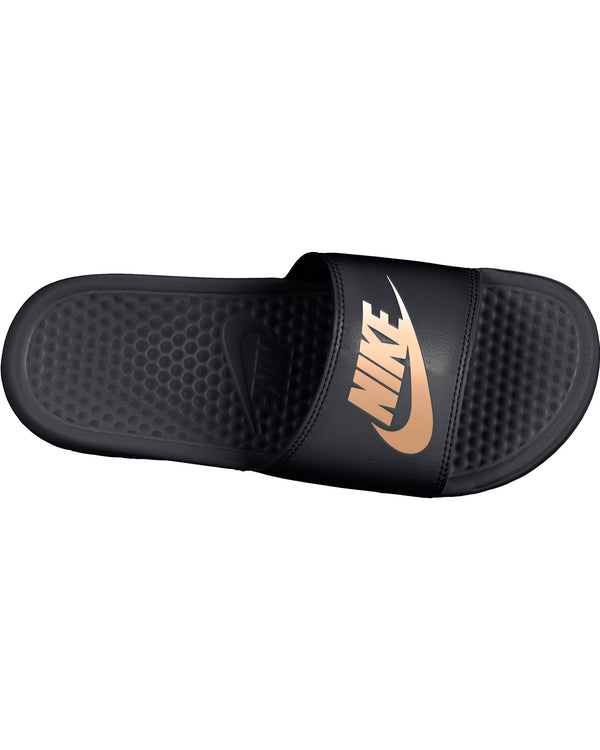 nike benassi gold black