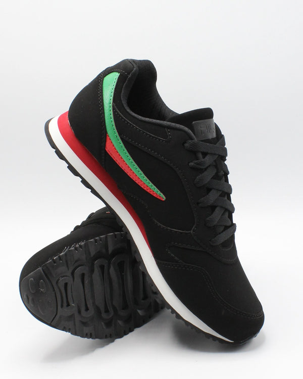 fila black and red sneakers