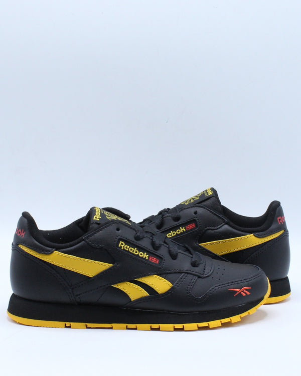 reebok yellow classic leather mu sneakers