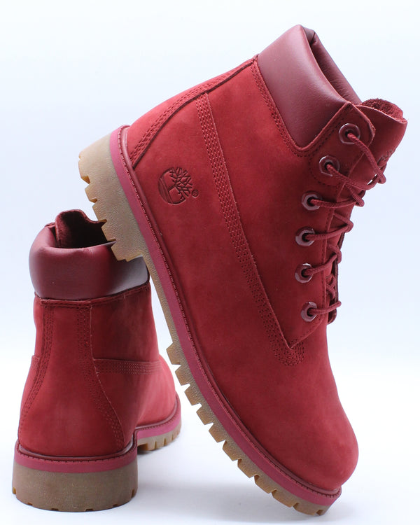 red timberland boots with fur