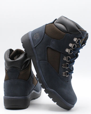 navy blue timberland field boots