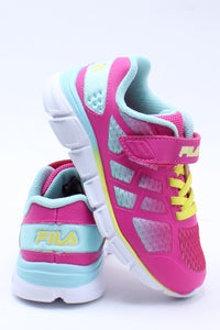FILA-Kid's Memory Speededstride Running Shoe (Toddler) - Pink Yellow-VIM.COM