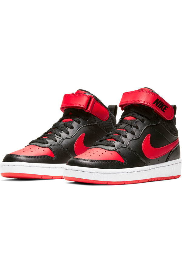 nike court borough mid red and black