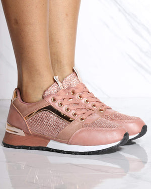 pink rhinestone sneakers