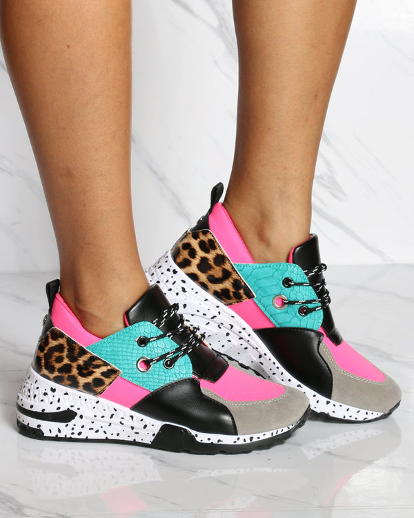 women's color block sneakers