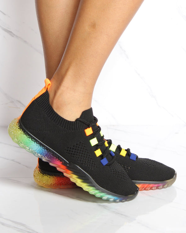 rainbow bottom sneakers