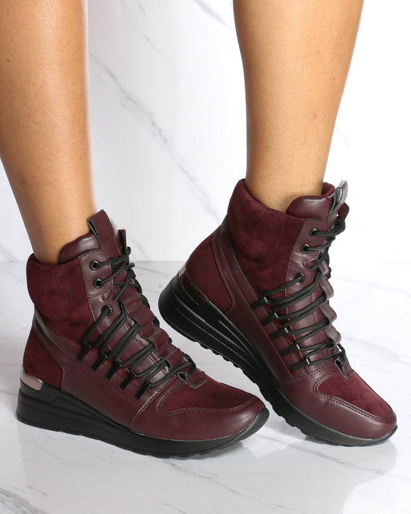 lace up wedge sneakers