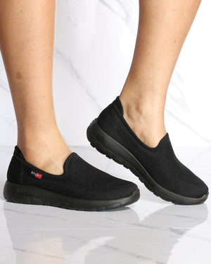 women's non skid black shoes