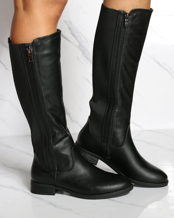 over the knee riding boots black